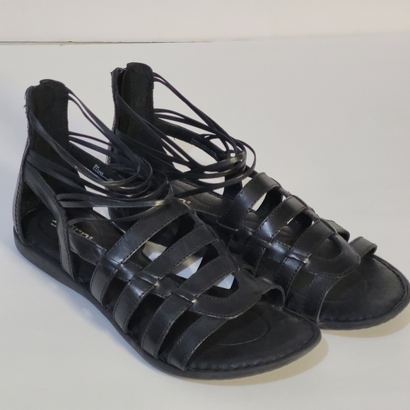 Born Black Leather Sandals Womens 8 - Picture 3 of 10